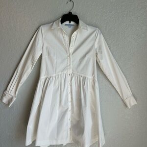 Antonio Melani ivory Cotton Blend Shirt Dress Size 0 XS Fit & Flare
